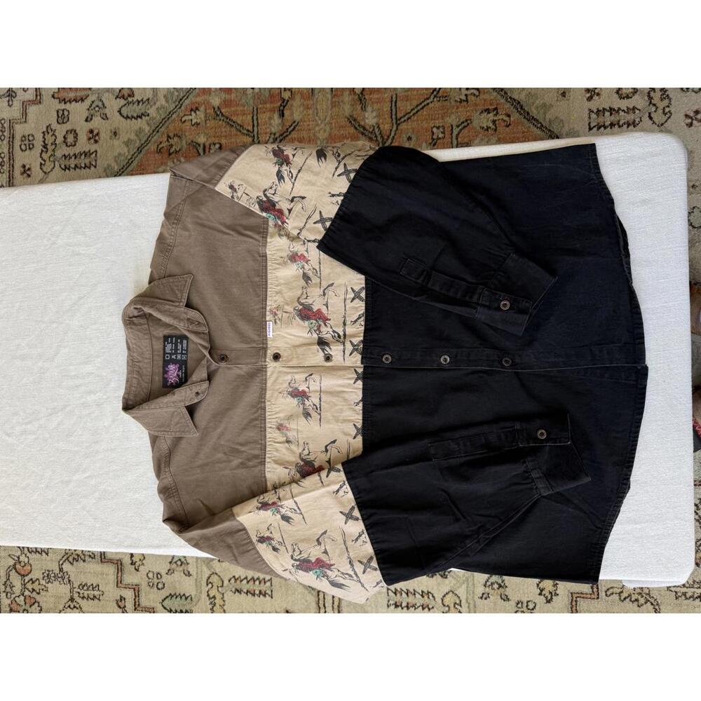 Vintage Men's Bazaar Button up Western Shirt Size Large